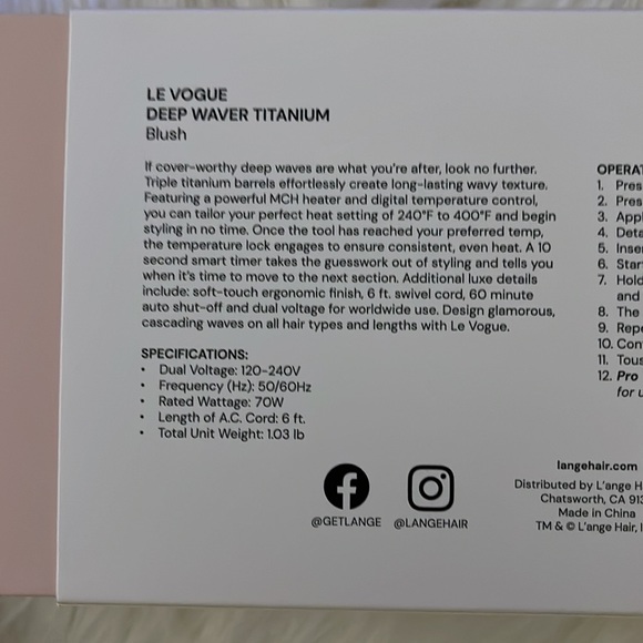 🆕 L’ange Le Vogue Triple Titanium Deep Waver (Free Gift with Purchase) - Picture 5 of 9